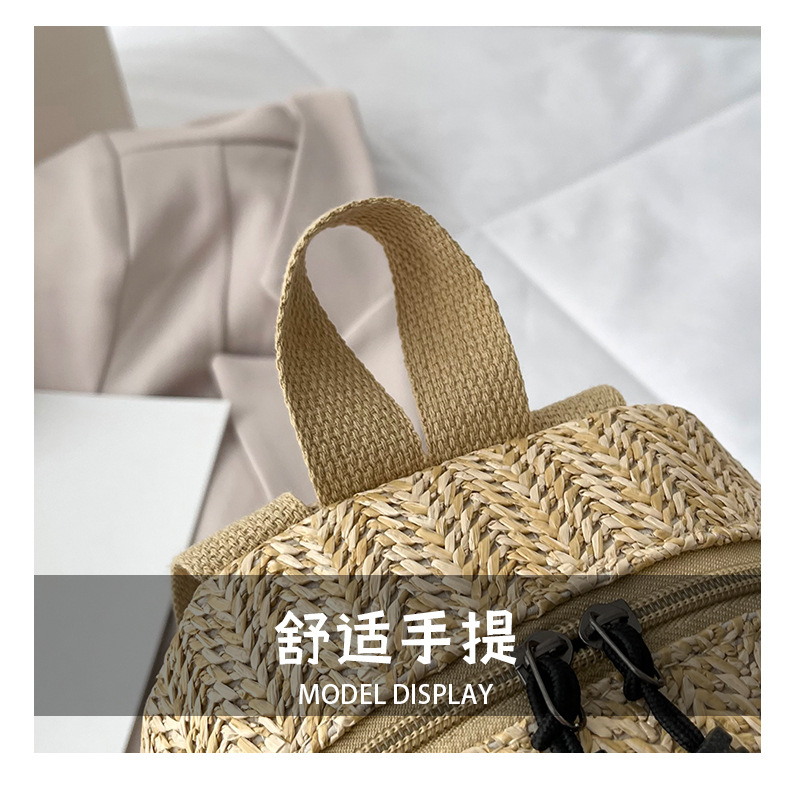 Retro Popular Woven Bag Backpack Female 2021 New Straw Backpack Small Schoolbag Woven Bag Retro Popular Woven Bag Backpack Female 2021 New Straw Backpack Small Schoolbag Woven Bag