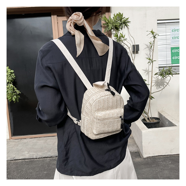 Retro Popular Woven Bag Backpack Female 2021 New Straw Backpack Small Schoolbag Woven Bag Retro Popular Woven Bag Backpack Female 2021 New Straw Backpack Small Schoolbag Woven Bag