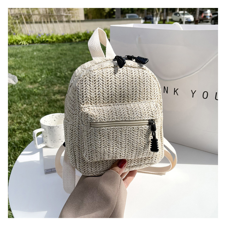 Retro Popular Woven Bag Backpack Female 2021 New Straw Backpack Small Schoolbag Woven Bag Retro Popular Woven Bag Backpack Female 2021 New Straw Backpack Small Schoolbag Woven Bag