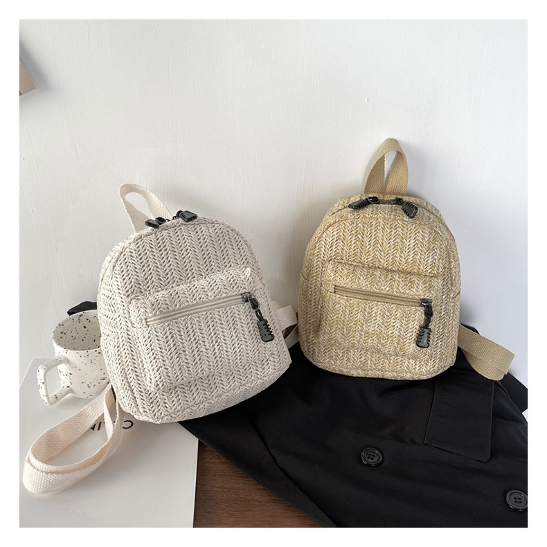 Retro Popular Woven Bag Backpack Female 2021 New Straw Backpack Small Schoolbag Woven Bag Retro Popular Woven Bag Backpack Female 2021 New Straw Backpack Small Schoolbag Woven Bag