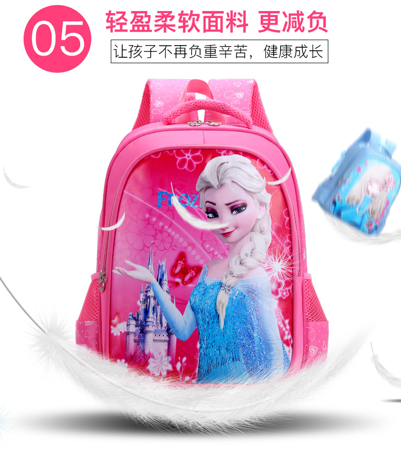 Foreign Trade Primary School Student Schoolbag Pu Cartoon Children&#039;s Schoolbag Grade 1-3 Backpack for Reducing Burden Factory Wholesale