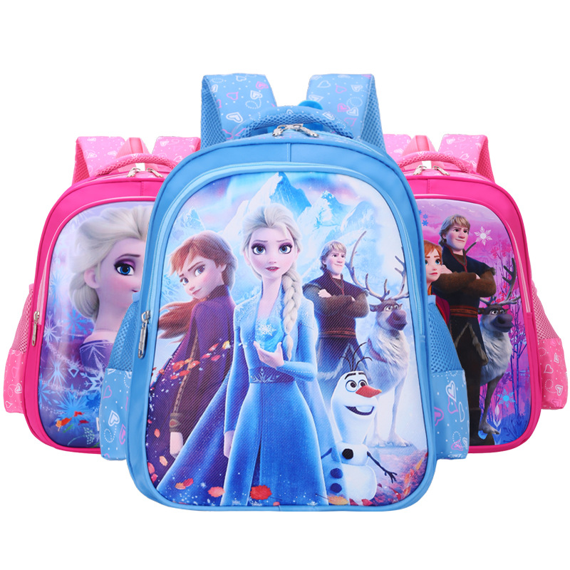 Foreign Trade Primary School Student Schoolbag Pu Cartoon Children&#039;s Schoolbag Grade 1-3 Backpack for Reducing Burden Factory Wholesale