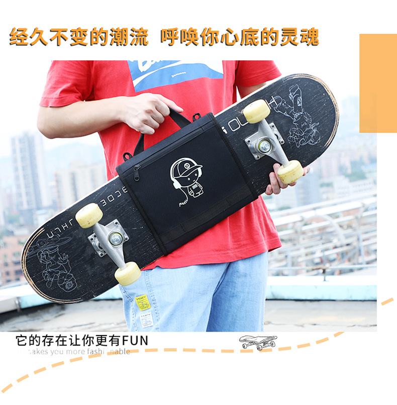 Cross-Border Hot Sale Waterproof Crossbody Skate Bag Sports Bag Multifunctional Twin Tips Portable Shoulder Skate Bag