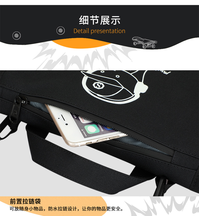 Cross-Border Hot Sale Waterproof Crossbody Skate Bag Sports Bag Multifunctional Twin Tips Portable Shoulder Skate Bag