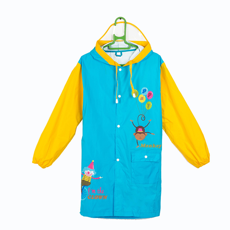 Korean Children&#039;s Raincoat Thickened Nylon Cartoon Fashion Raincoat Primary School Students with Schoolbag Seat Boys and Girls Poncho Customization