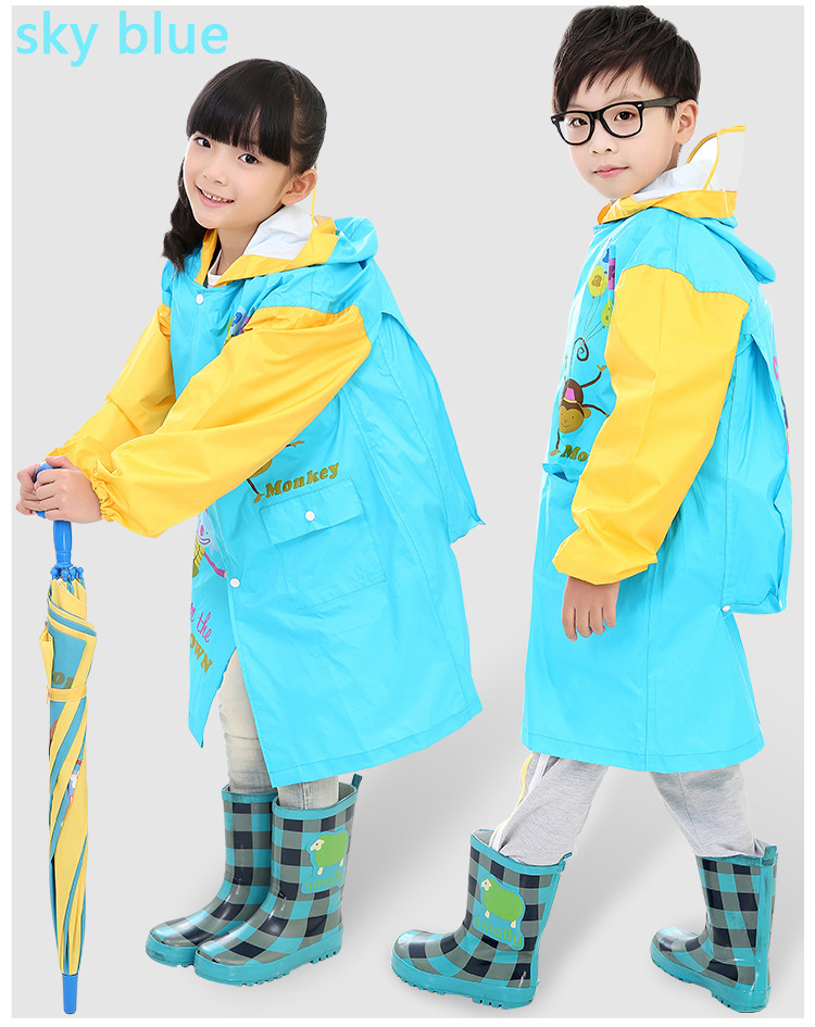 Korean Children's Raincoat Thickened Nylon Cartoon Fashion Raincoat Primary School Students with Schoolbag Seat Boys and Girls Poncho Customization Korean Children's Raincoat Thickened Nylon Cartoon Fashion Raincoat Primary School Students with Schoolbag Seat Boys and Girls Poncho Customization