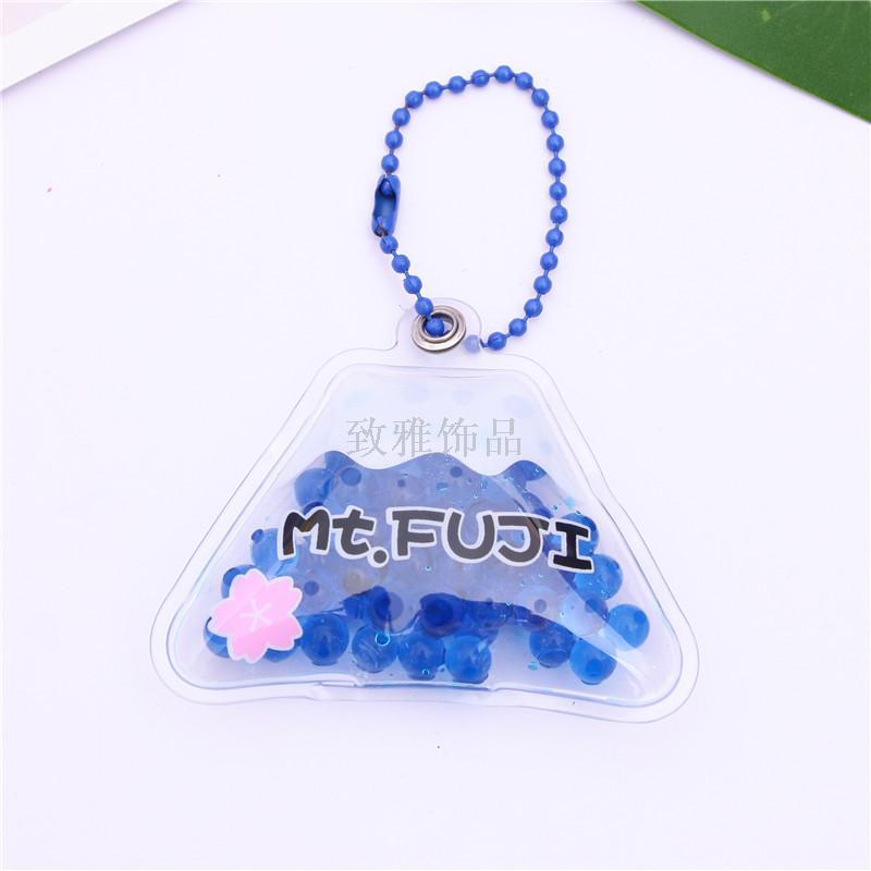 Schoolbag Pendant Key chain holiday gift Creative PVC Cartoon into oil glitter quicksand student Schoolbag Pendant key chain holiday gift