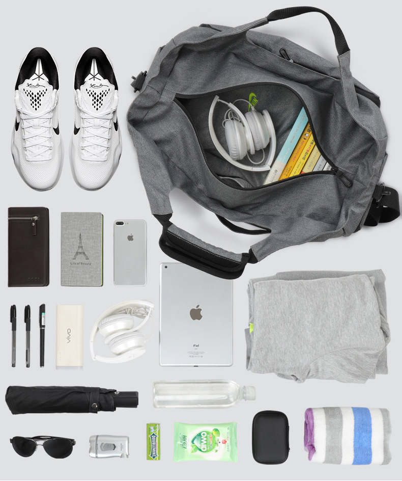 Gym Bag Large Capacity Dry Wet Separation Sports Bag Outdoor Single-Shoulder Bag Portable Messenger Bag Luggage Travel Bag 8084