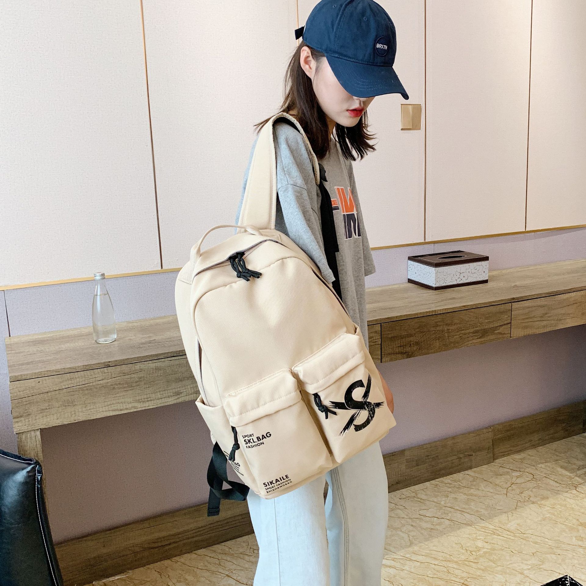 Backpack New Korean Style Student Bag Large-Capacity Backpack Simple and Lightweight Men&#039;s and Women&#039;s Backpack Suitcase Bag