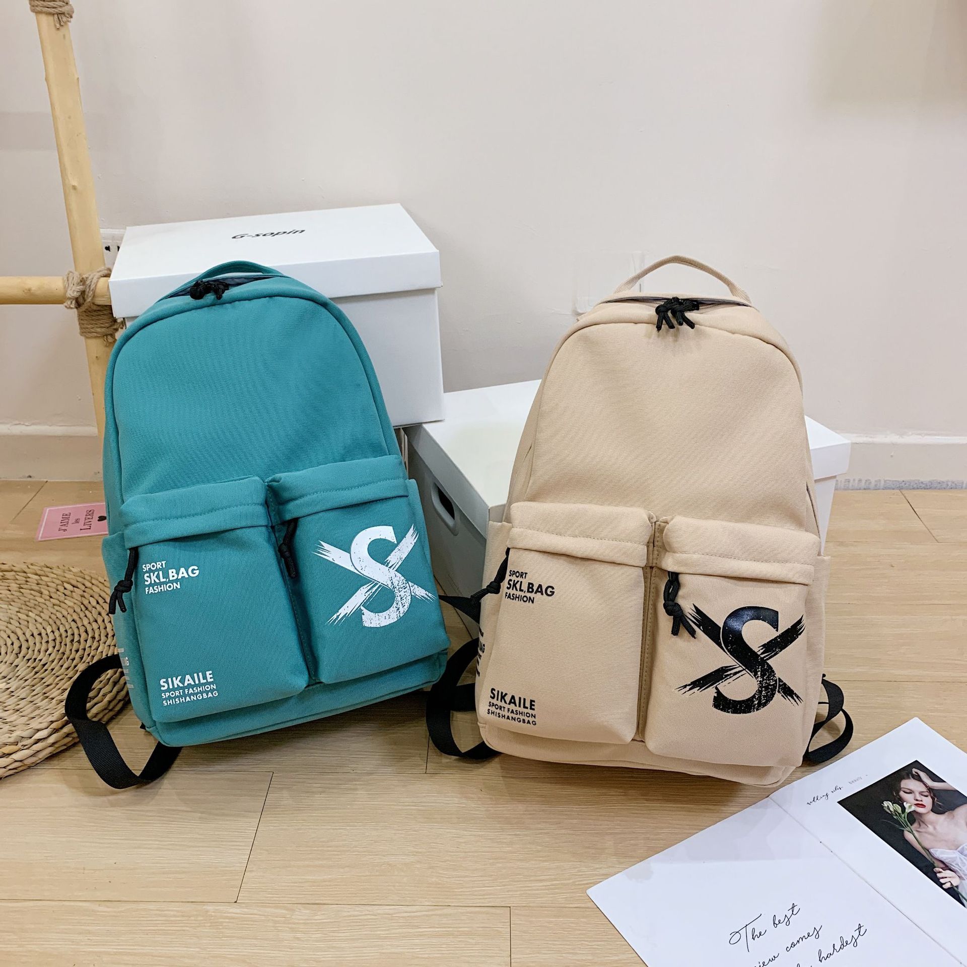 Backpack New Korean Style Student Bag Large-Capacity Backpack Simple and Lightweight Men&#039;s and Women&#039;s Backpack Suitcase Bag