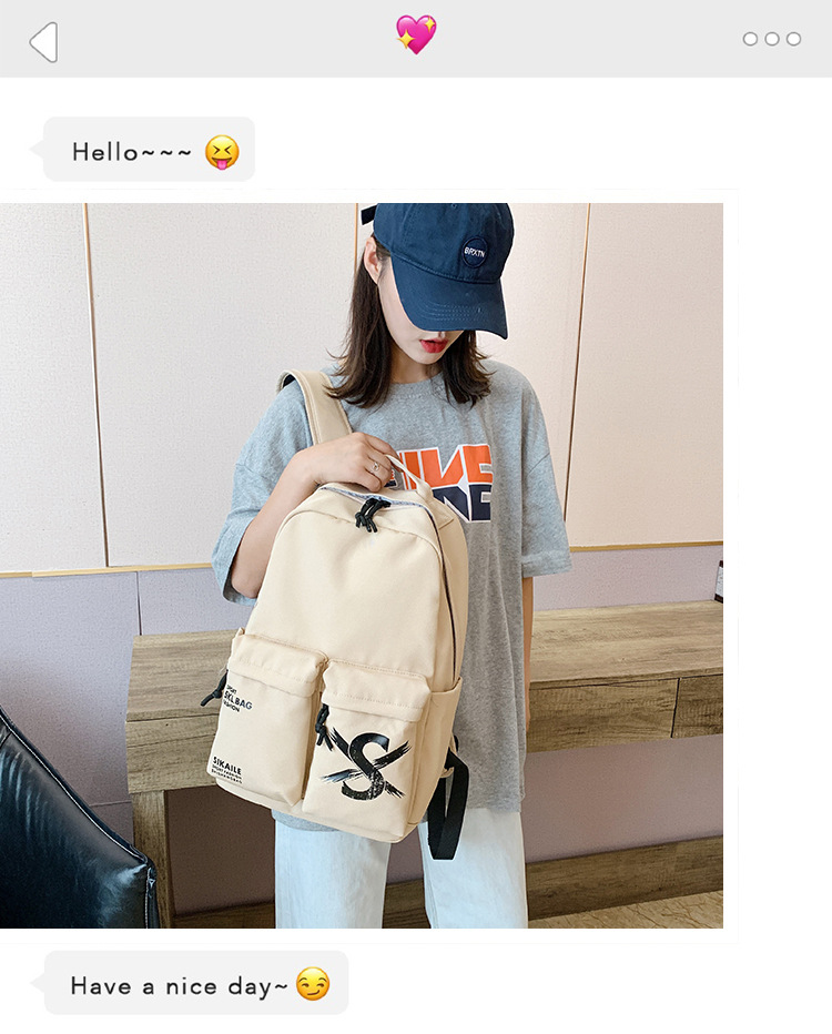 Backpack New Korean Style Student Bag Large-Capacity Backpack Simple and Lightweight Men's and Women's Backpack Suitcase Bag