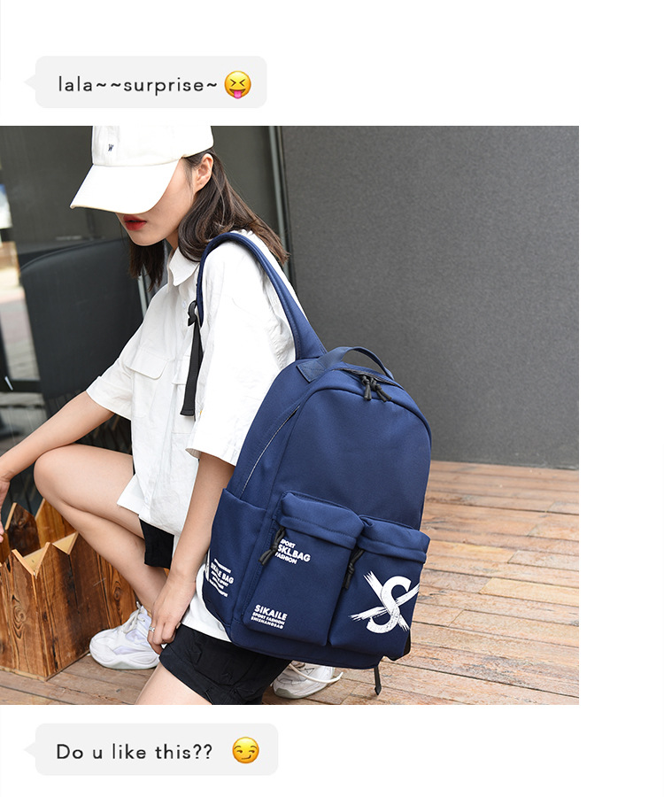 Backpack New Korean Style Student Bag Large-Capacity Backpack Simple and Lightweight Men's and Women's Backpack Suitcase Bag