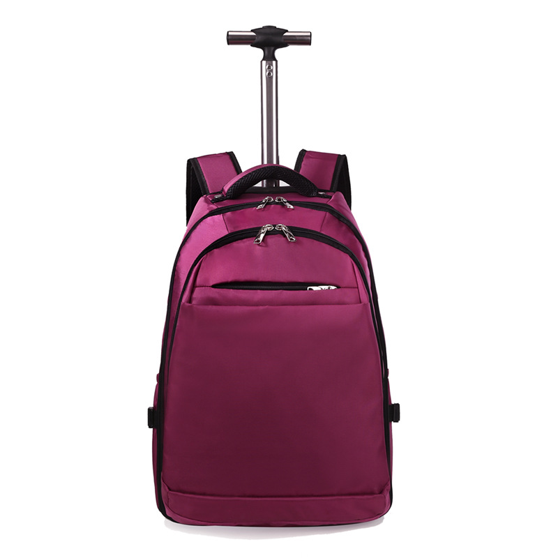 Backpack Solid Color Oxford Cloth Boarding Travel Bag Trolley Luggage 20-Inch Business Computer Backpack Suitcase
