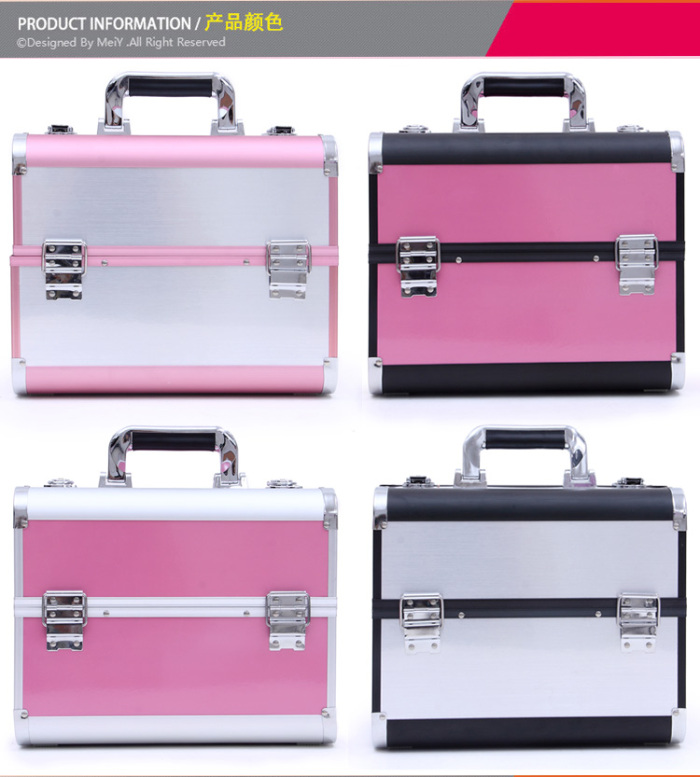 Fashion Korea aluminum cosmetic case lock button ladies suitcase bag Fashion Korea aluminum cosmetic case lock button ladies suitcase bag