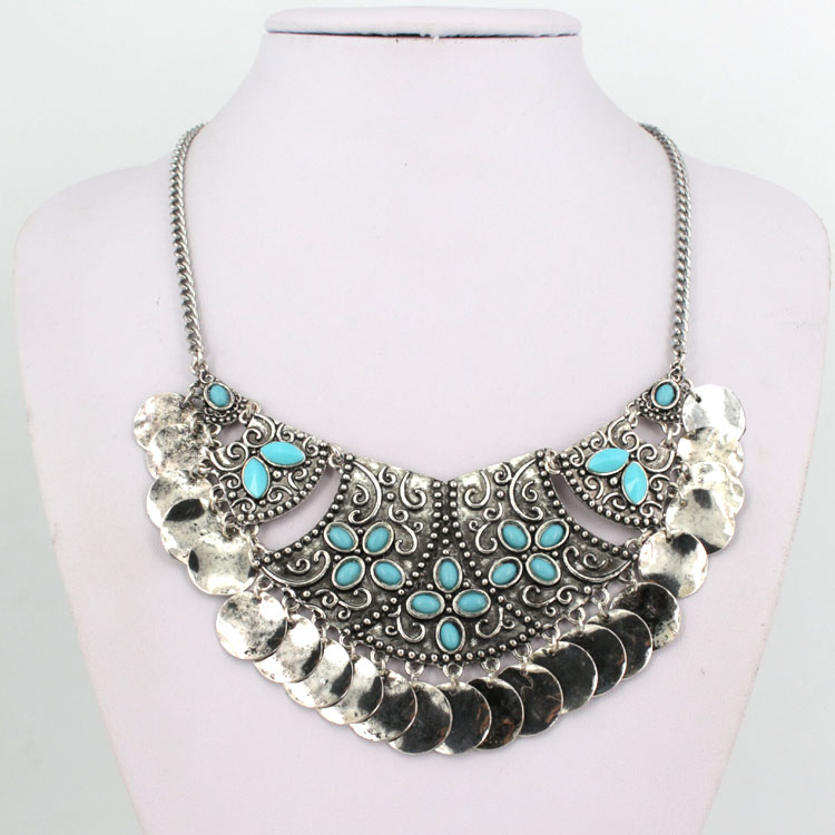 European and American style zinc alloy decorative necklace pendant necklace necklace loose-stone necklace dress matching