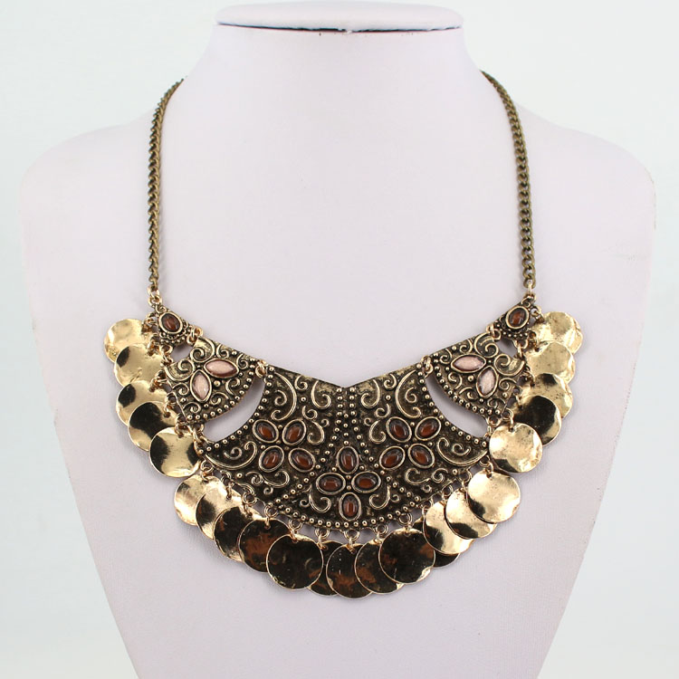 European and American style zinc alloy decorative necklace pendant necklace necklace loose-stone necklace dress matching