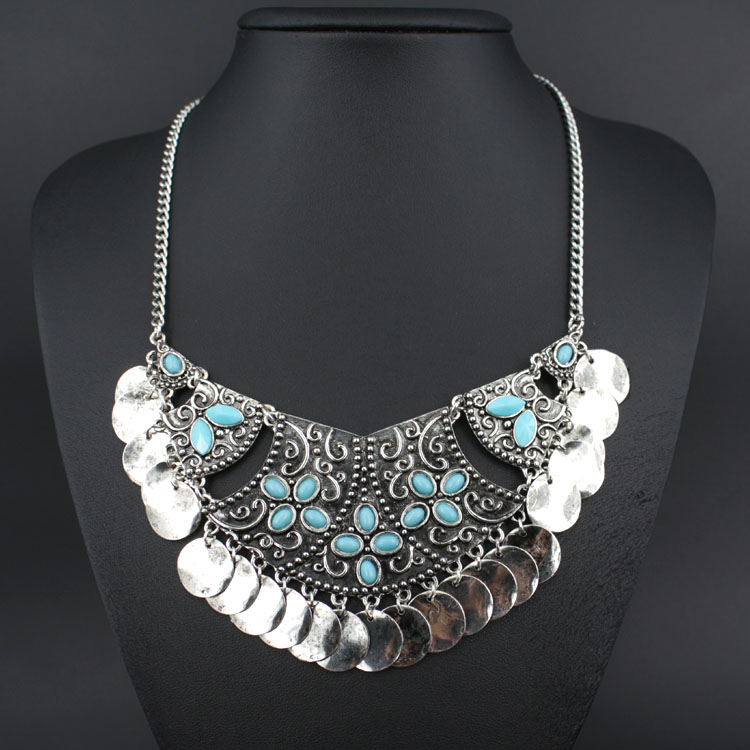 European and American style zinc alloy decorative necklace pendant necklace necklace loose-stone necklace dress matching