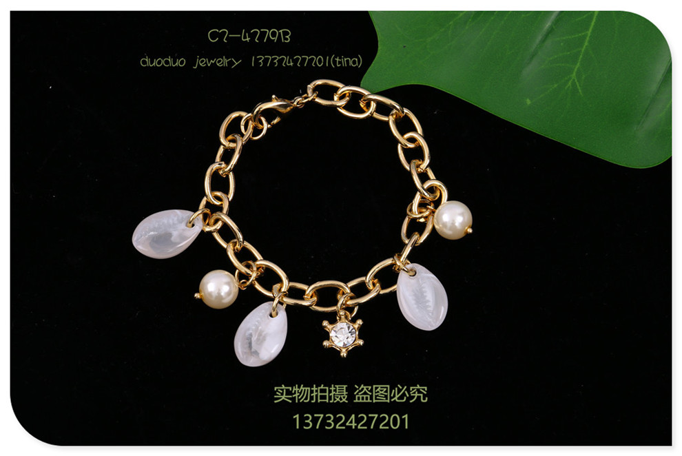 A Lot of Ornament Natural Stone Bracelet Simple Wild Alloy Thick Straps Bracelet Girls Fashion Ornament