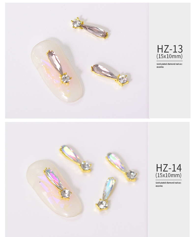 Exclusive for Cross-Border Internet Celebrity Nail Beauty Alloy Diamond Decorations Nail Ornament Glass Stone AB Magic Color Manicure Jewelry Fancy Shape Diamonds