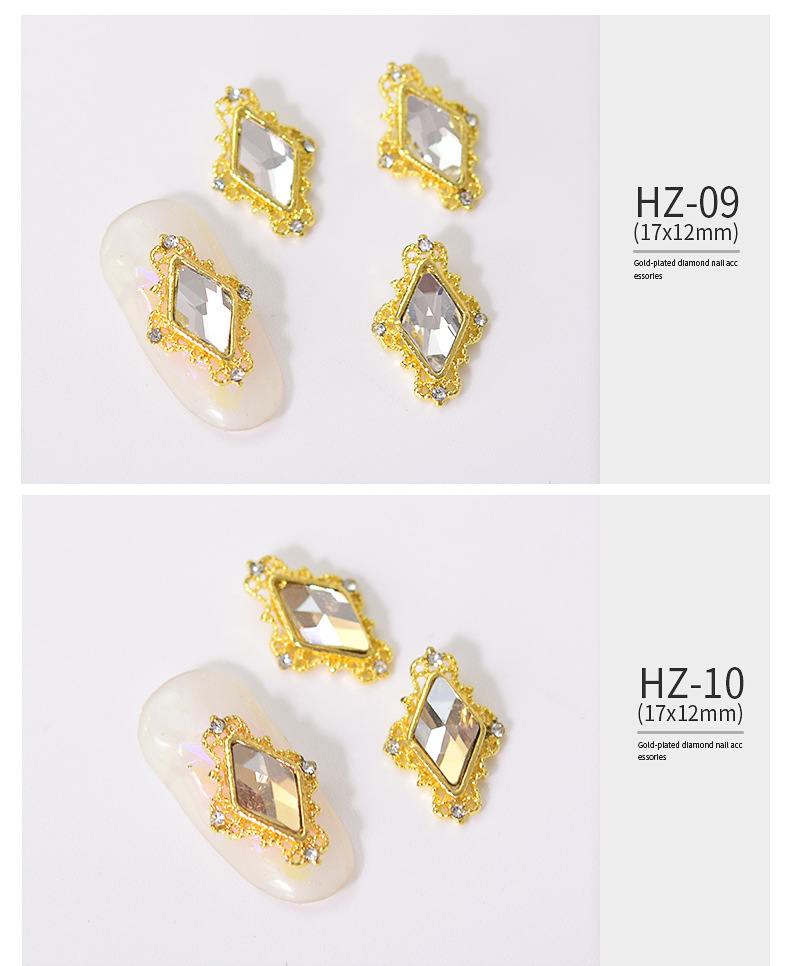 Exclusive for Cross-Border Internet Celebrity Nail Beauty Alloy Diamond Decorations Nail Ornament Glass Stone AB Magic Color Manicure Jewelry Fancy Shape Diamonds