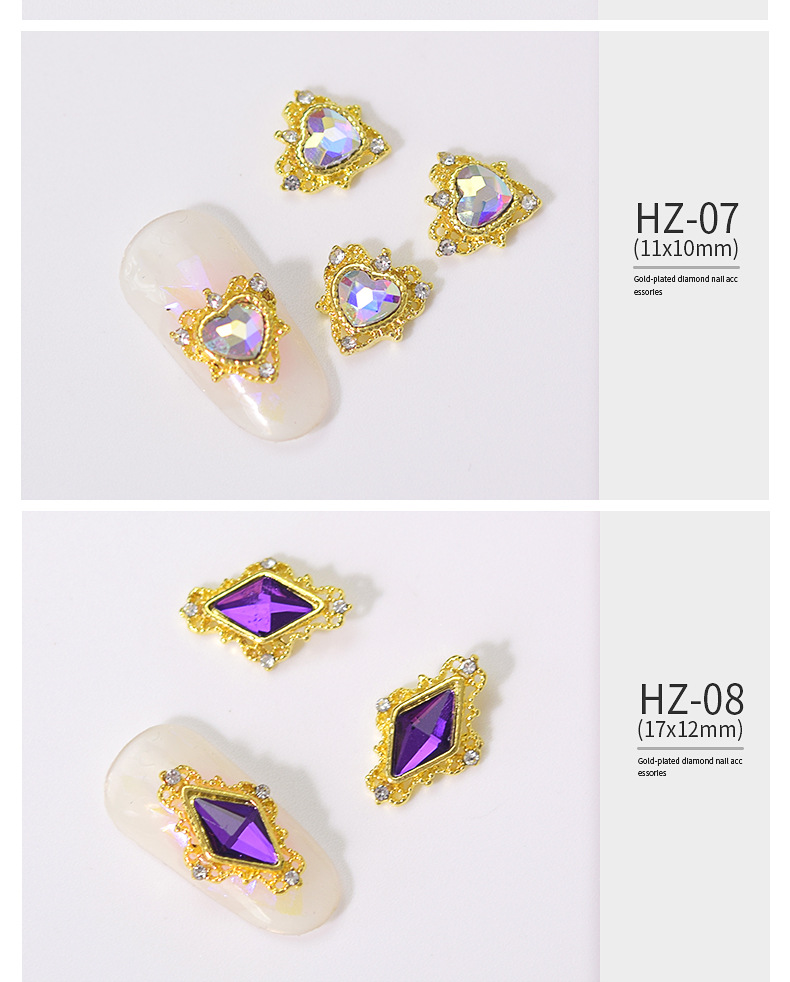Exclusive for Cross-Border Internet Celebrity Nail Beauty Alloy Diamond Decorations Nail Ornament Glass Stone AB Magic Color Manicure Jewelry Fancy Shape Diamonds