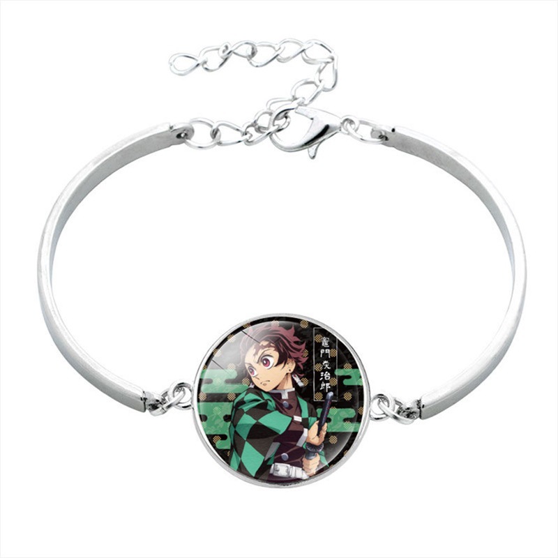 Kimetsu No Yaiba Time Stone Alloy Bangle Bracelet Japanese Classic Anime Peripheral Small Commodity Bracelet Wholesale