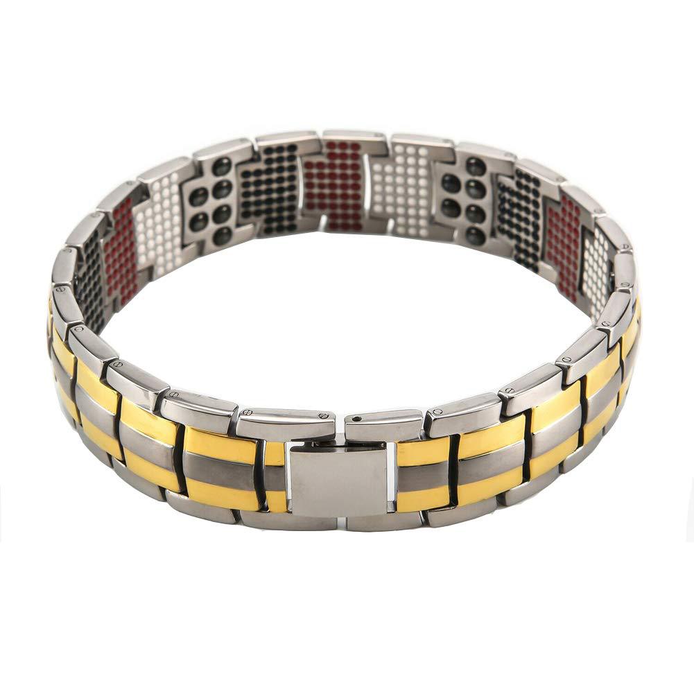 Pure Titanium Alloy Bracelet Wholesale Factory European and American 591 Elements Four-in-One Negative Ion Magnetic Germanium Stone Bracelet Men