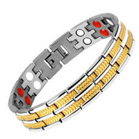 Pure Titanium Alloy Bracelet Wholesale Factory European and American 591 Elements Four-in-One Negative Ion Magnetic Germanium Stone Bracelet Men