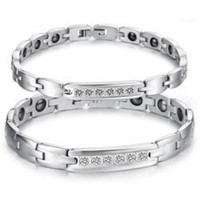 Pure Titanium Alloy Bracelet Wholesale Factory European and American 591 Elements Four-in-One Negative Ion Magnetic Germanium Stone Bracelet Men