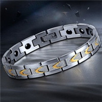 Pure Titanium Alloy Bracelet Wholesale Factory European and American 591 Elements Four-in-One Negative Ion Magnetic Germanium Stone Bracelet Men