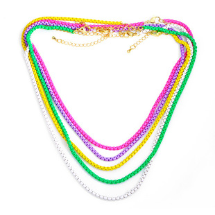 European and American Personalized Bohemian Candy Color Necklace Clavicle Chain Short Ins Color Choker Pure Necklace Female Nkw01