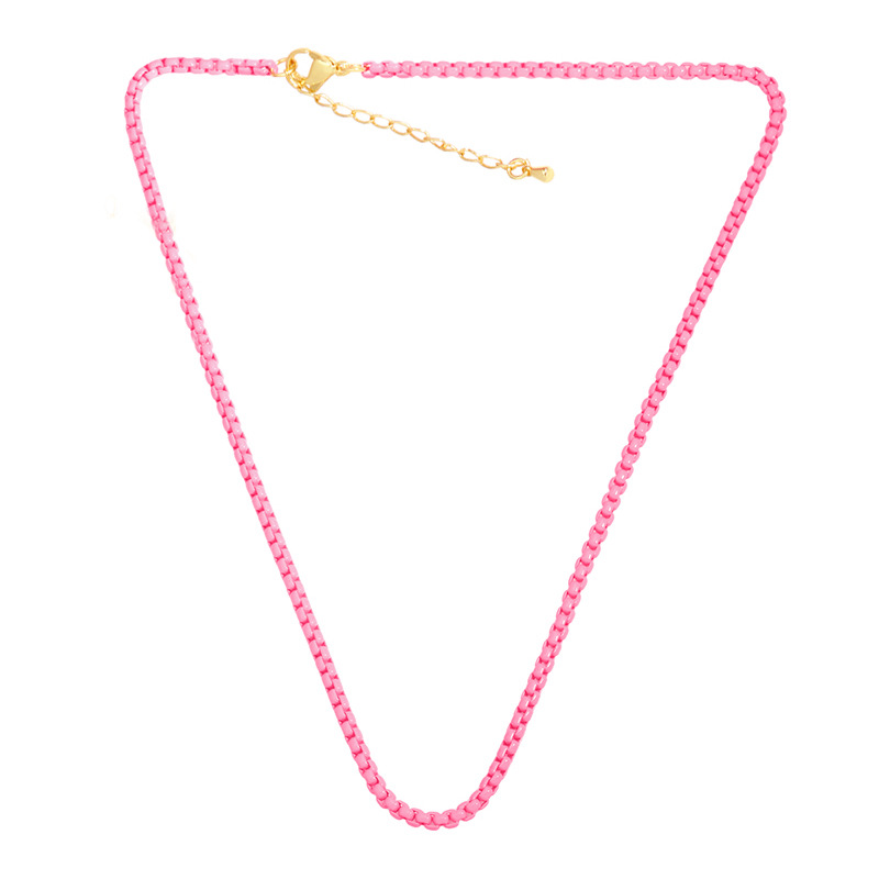 European and American Personalized Bohemian Candy Color Necklace Clavicle Chain Short Ins Color Choker Pure Necklace Female Nkw01