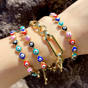 European and American Personalized Bohemian Candy Color Necklace Clavicle Chain Short Ins Color Choker Pure Necklace Female Nkw01