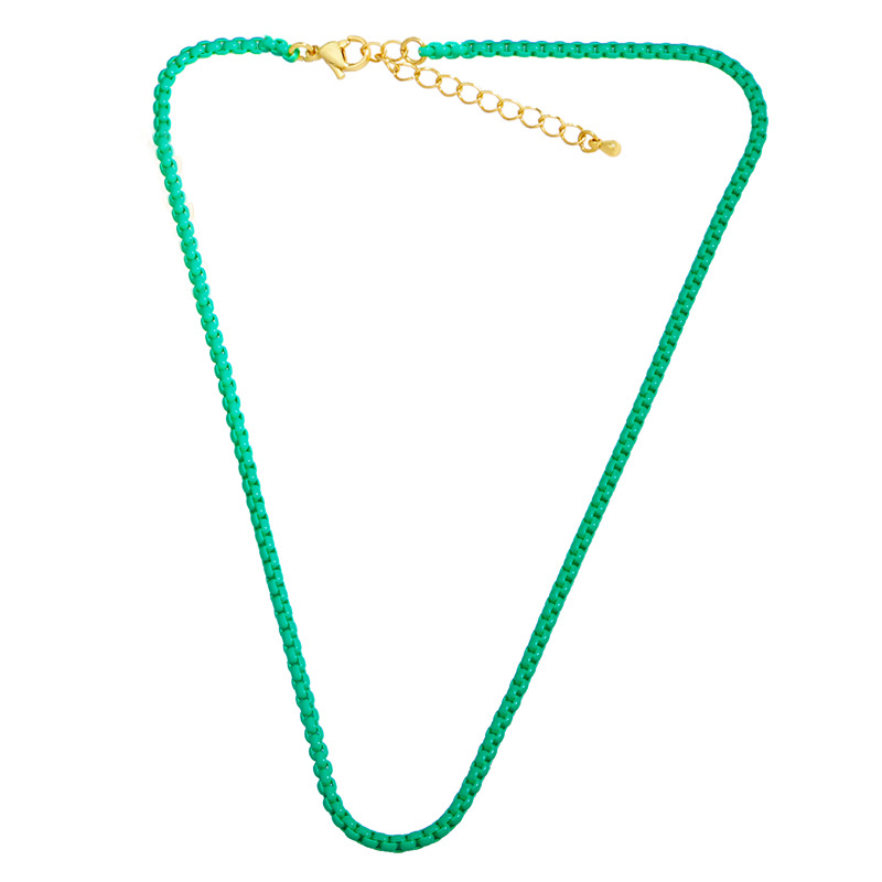 European and American Personalized Bohemian Candy Color Necklace Clavicle Chain Short Ins Color Choker Pure Necklace Female Nkw01