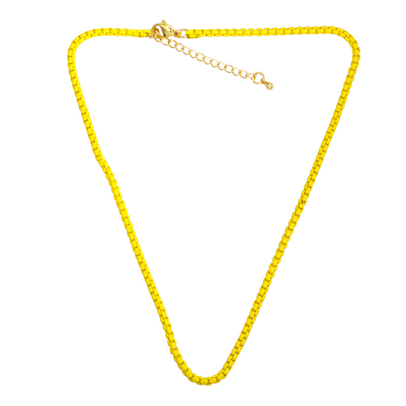 European and American Personalized Bohemian Candy Color Necklace Clavicle Chain Short Ins Color Choker Pure Necklace Female Nkw01