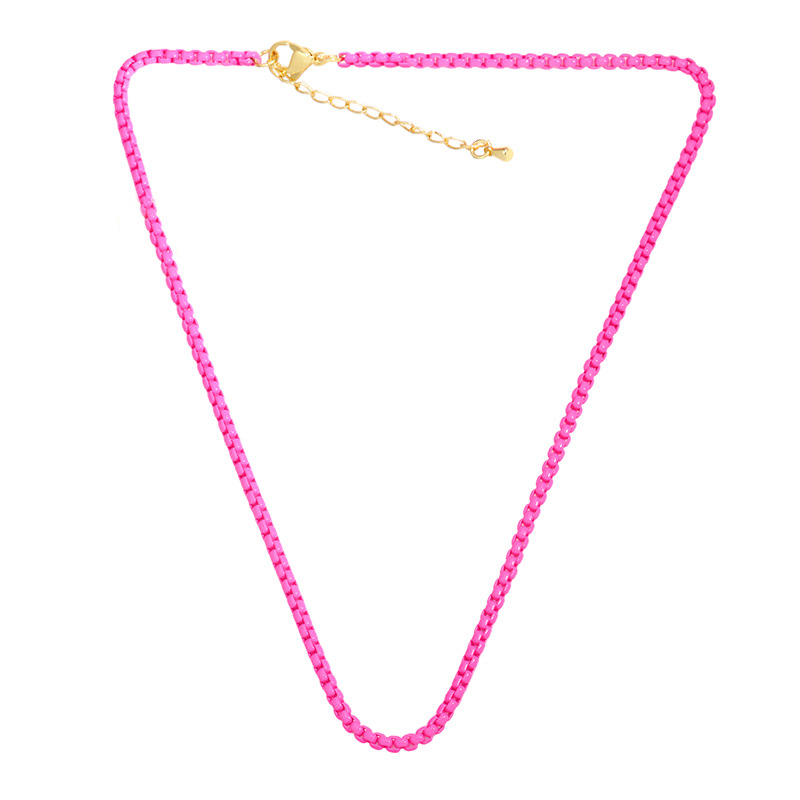 European and American Personalized Bohemian Candy Color Necklace Clavicle Chain Short Ins Color Choker Pure Necklace Female Nkw01
