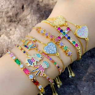 European and American Personalized Bohemian Candy Color Necklace Clavicle Chain Short Ins Color Choker Pure Necklace Female Nkw01