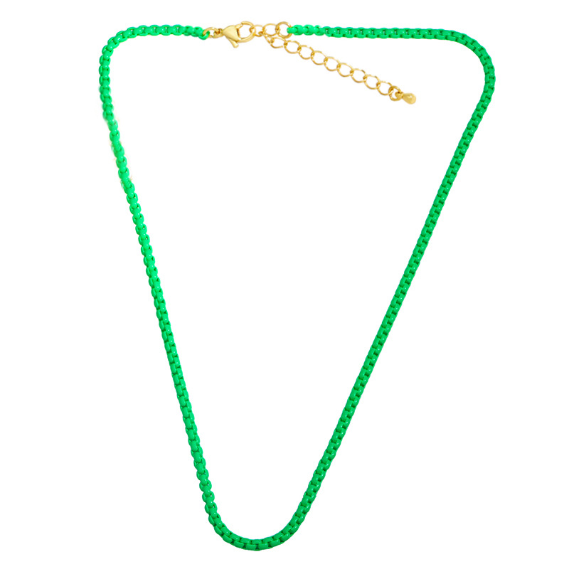 European and American Personalized Bohemian Candy Color Necklace Clavicle Chain Short Ins Color Choker Pure Necklace Female Nkw01