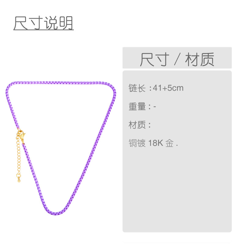 European and American Personalized Bohemian Candy Color Necklace Clavicle Chain Short Ins Color Choker Pure Necklace Female Nkw01