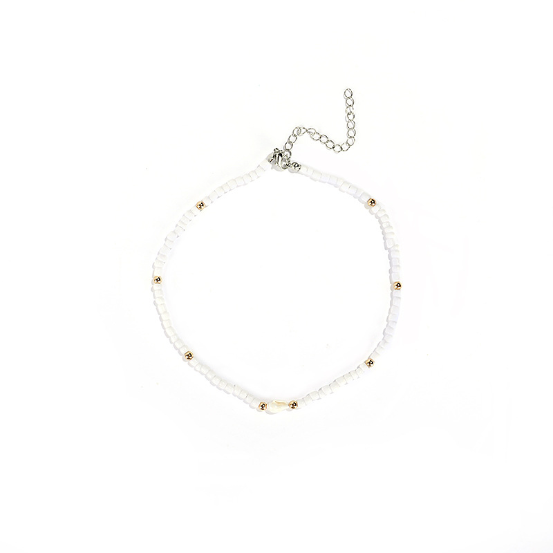 Simple European and American Style Choker White Bead Shell Necklace Women's Fashion White Necklace Wholesale