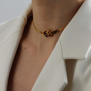 Titanium Steel Gold Plated Internet Celebrity Choker Flat Snake Bones Chain Choker Gold Necklace Ins Necklace Blade Chain Simple Clavicle Chain Titanium Steel Gold Plated Internet Celebrity Choker Flat Snake Bones Chain Choker Gold Necklace Ins Necklace Blade Chain Simple Clavicle Chain
