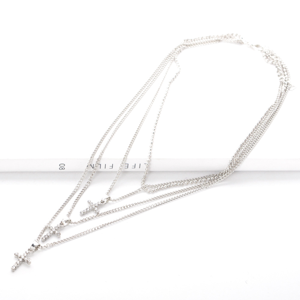 European and American Jewelry All-Match Fashion Multi-Layer Cross Necklace Popular All-Matching Harajuku Choker Necklace European and American Jewelry All-Match Fashion Multi-Layer Cross Necklace Popular All-Matching Harajuku Choker Necklace