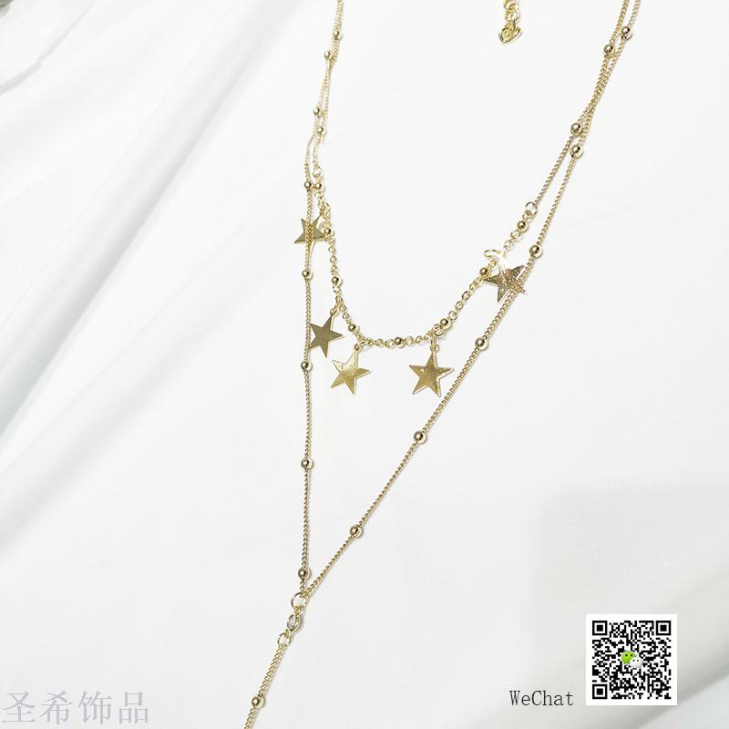 Double layer sweater chain simple clavicle chain \"women 's long style multi - layer neck chain jewelry choker 100 collocation act the role of Double layer necklace Double layer sweater chain simple clavicle chain \"women 's long style multi - layer neck chain jewelry choker 100 collocation act the role of Double layer necklace
