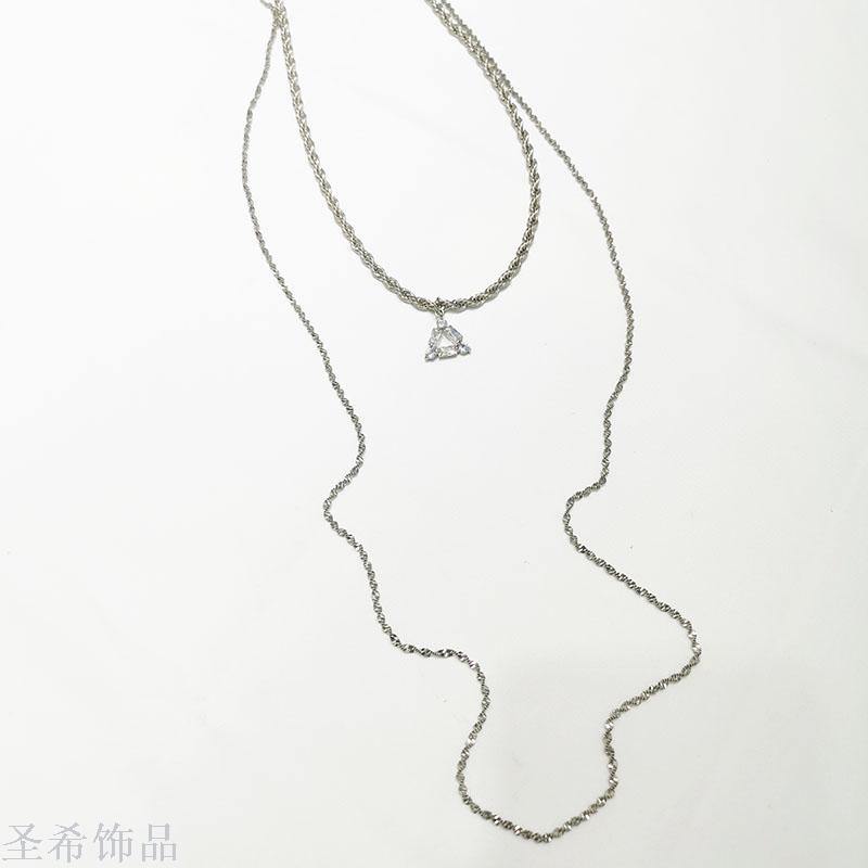 The Original double - layer sweater chain simple zircon \&#034;women &#039;s long style multi - layer sweater chain jewelry choker 100 collocation decoration sweater chain