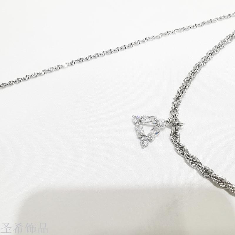 The Original double - layer sweater chain simple zircon \&#034;women &#039;s long style multi - layer sweater chain jewelry choker 100 collocation decoration sweater chain