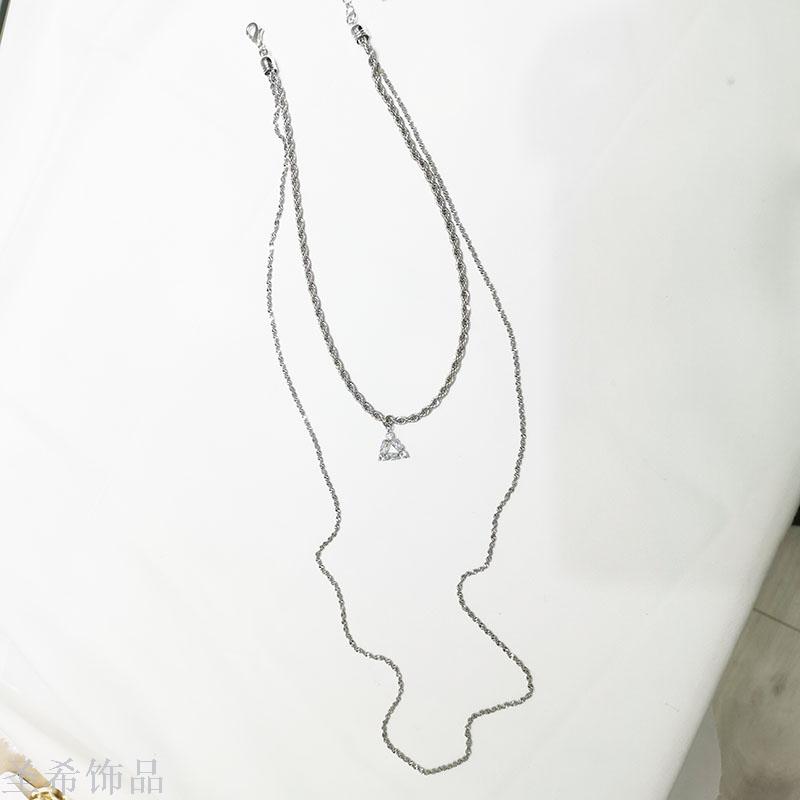 The Original double - layer sweater chain simple zircon \"women 's long style multi - layer sweater chain jewelry choker 100 collocation decoration sweater chain The Original double - layer sweater chain simple zircon \"women 's long style multi - layer sweater chain jewelry choker 100 collocation decoration sweater chain