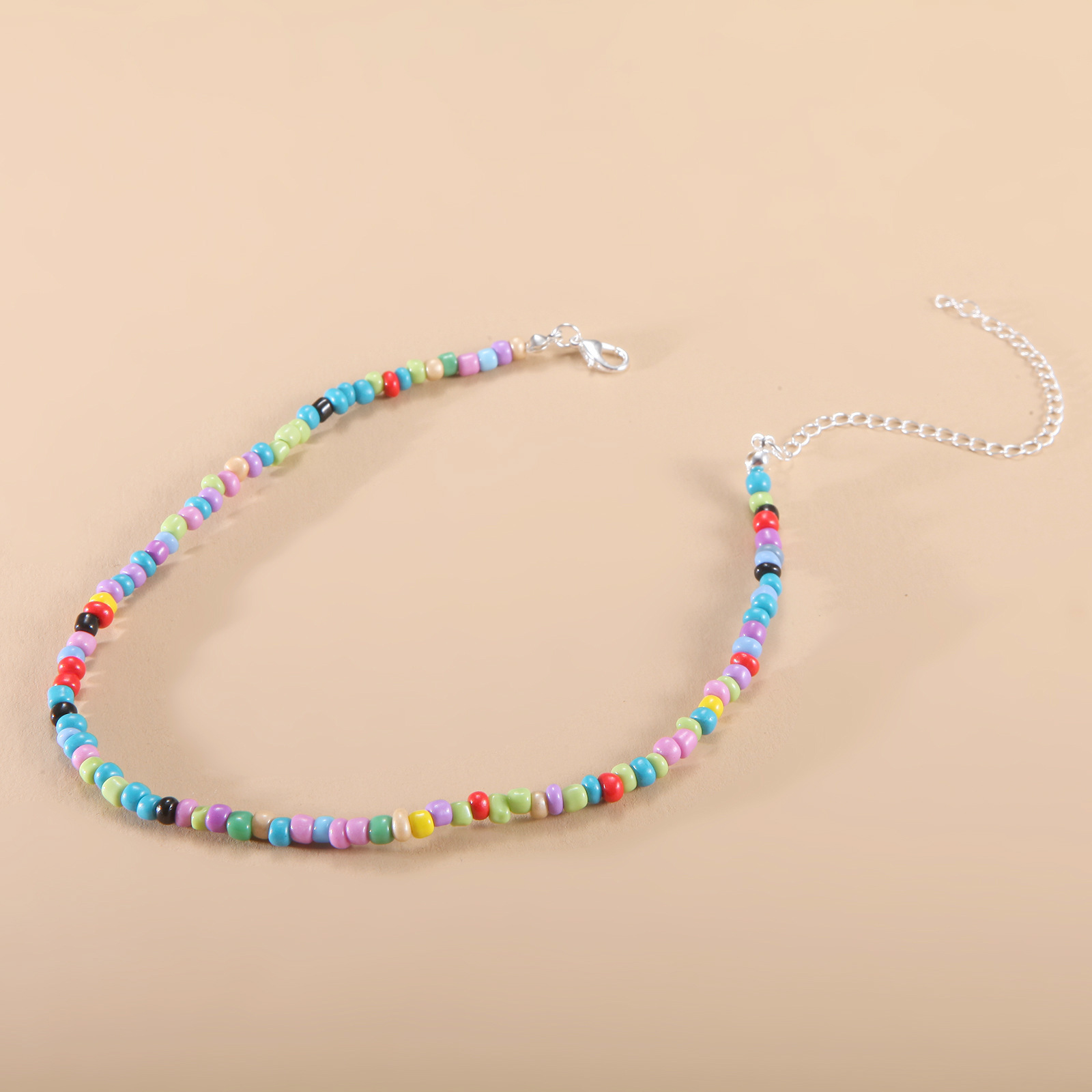European and American New Necklace Bohemian Short Necklace Choker Amazon Combination Color Bead Necklace