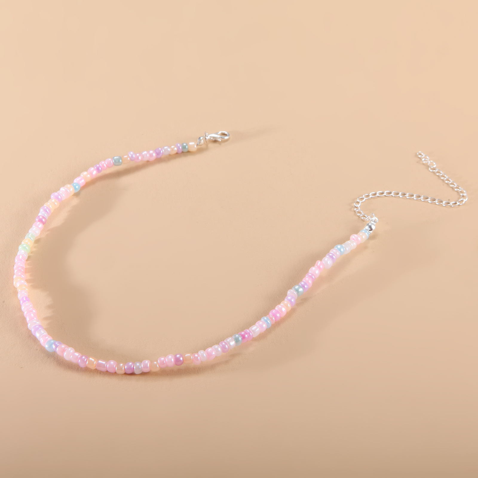 European and American New Necklace Bohemian Short Necklace Choker Amazon Combination Color Bead Necklace