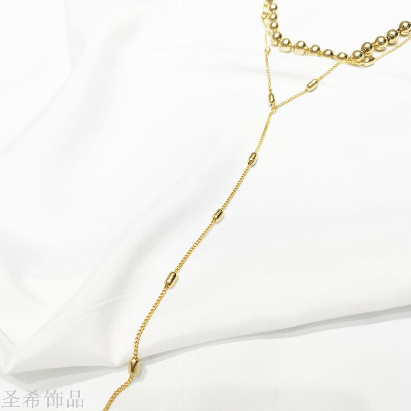 New double layer sweater chain contracted clavicle chain \"women long multi - layer jewelry choker 100 collocation act the role of double necklace New double layer sweater chain contracted clavicle chain \"women long multi - layer jewelry choker 100 collocation act the role of double necklace