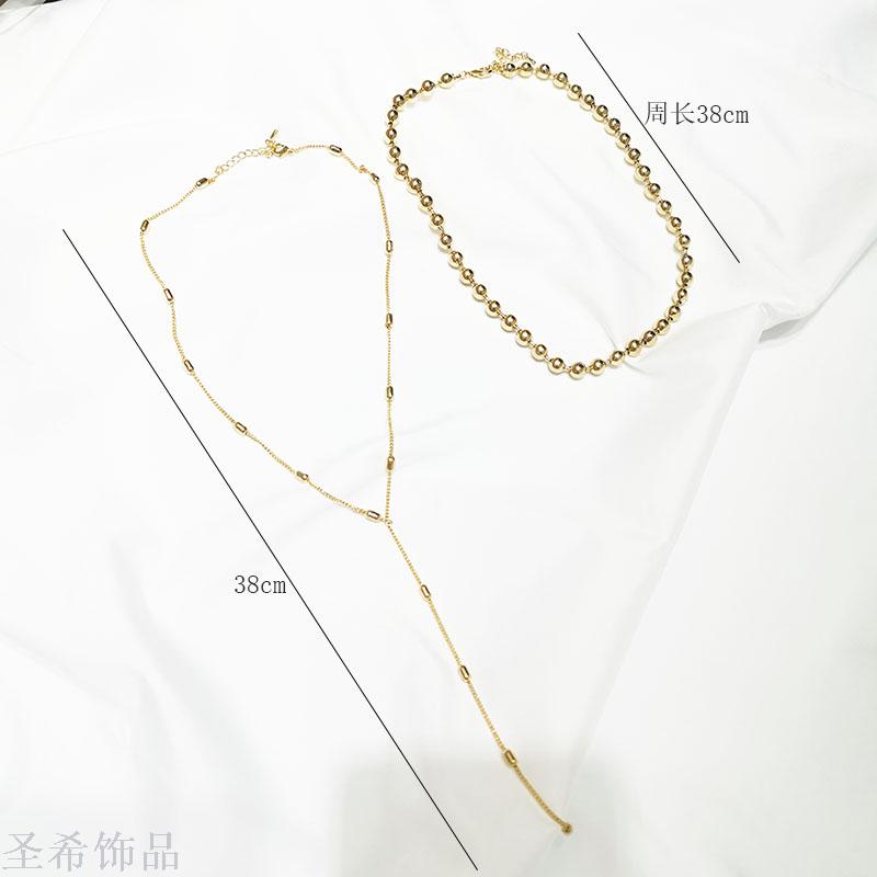 New double layer sweater chain contracted clavicle chain \"women long multi - layer jewelry choker 100 collocation act the role of double necklace New double layer sweater chain contracted clavicle chain \"women long multi - layer jewelry choker 100 collocation act the role of double necklace